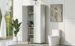 ZUN Storage Cabinet with Two Doors for Bathroom, Office, Adjustable Shelf, MDF Board, White WF323346AAK