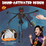 6ft Sound-Activated Halloween Skeleton - Flashing Red Eyes, Spooky Sounds, 4 Poseable Arms Extra 04271762