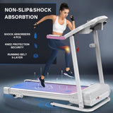 Compact Folding Treadmill for Home - 2.5HP Quiet Brushless Motor, 3-Level Incline, 7.5 MPH, Shock 12501438