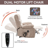 Lift Recliner Chair Heat Massage Dual Motor Infinite Position Up to 350 LBS Large Electric Power W3224P288641