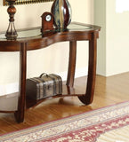 Dark Cherry 1pc Sofa Table Open Bottom Shelf Glass Insert Top Cocktail Table Living Room Furniture B011P246327