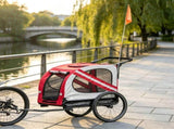 2-in-1 Red Dog Bicycle Trailer Road-Visibility Reflectors, Weather-Strong Cover, as Pet Outdoor 21767386