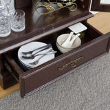 Glass Cabinet Lighted Glass Cabinet Curio Display Cabinet with Adjustable Glass Shelves 2 Doors and W2275P178888