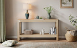 Mirod Modern Farmhouse Console Table,Elegant Minimalist Design with Premium Wood Veneer and Rounded N760P281362N