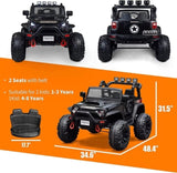 ZUN Large Wheels 2 Seater Kids Electric Car Powerful Electric Ride On Truck w/Remote Control, 2 Speeds, 46883594