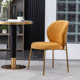 Amoa Contemporary Velvet Upholstery Dining Chair, Yellow T2574P164531