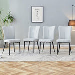 ZUN Modern minimalist dining chairs, light gray PU curved backrest and seat cushions, electroplated W1512P245571