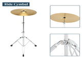 Full Size Adult Drum Set 5-Piece Black with Bass Drum, two Tom Drum, Snare Drum, Floor Tom, 16" Ride 13631659