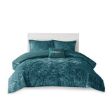 Twin/Twin XL Velvet Duvet Cover Set with Throw Pillow B03596056