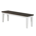 ZUN White and Espresso Rectangular Dining Bench B062P153585