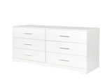 6 Drawer Double Dresser for Bedroom, Wide Storage Cabinet for Living Room Home Entryway, White 91140826