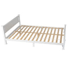 Queen Single Bunk Painted Melamine Veneer & Pine MDF Frame Vertical Striped Decorative 20571204