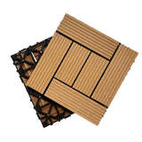 Wood Plastic Composite Deck Tiles Set of 20pcs, Composite Decking Resist Rust, Patio Flooring 59176872