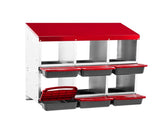 Chicken Nesting Box, 6 Compartment Nesting Box for Laying Eggs, Wall Mount Chicken Brooder Box with 97240448