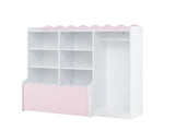 Kids Clothing Rack with Storage Cubes & Rolling Drawer Multifunctional Children Wardrobe Organizer 39559518