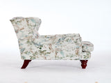 Modern Accent with Retro Wood Legs, Comfy Upholstered Armchair, Floral Design Single Sofa 11722418