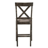 Tan and Weathered Grey Counter Height Stools with Cross Back B062P181295