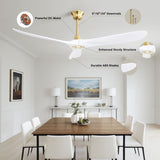 60 Inch Modern ABS Ceiling Fan With 6 Speed Smart Remote Control Reversible DC Motor For Bedroom W882P254258