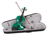 New 4/4 Acoustic Violin Case Bow Rosin Green 31954784