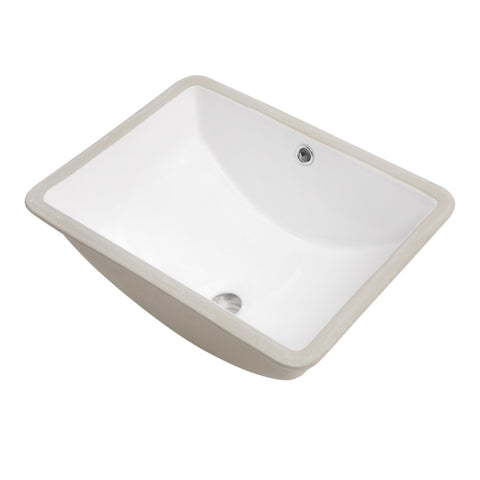 ZUN Bathroom Sink Rectangle Deep Bowl Pure White Porcelain Ceramic Lavatory Vanity Sink Basin with W122552094