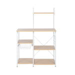 ZUN Light Beige Kitchen Baker's Rack Utility Storage Shelf 35.5" Microwave Stand 4-Tier 3-Tier Shelf for 89863865