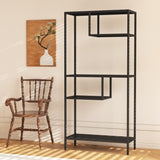 Modern Storage Shelf with 4 Compartments & Metal Legs, Freestanding Organizer,Book Display T2398P286673