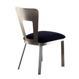 Set of 2 Microfiber and Metal Side Chairs in Silver and Black B016P156810