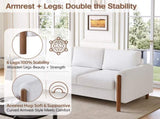 83.86" 3-Seater Sofa, Curved Armrest with Integrated Solid Wood Legs, Teddy Velvet Fabric, High N765P331021W