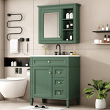 ZUN 30'' Bathroom Vanity with Top Sink, Modern Bathroom Storage Cabinet with 2 Drawers and a Tip-out 61093027