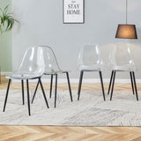 ZUN Modern minimalist transparent dining chair, plastic chair, armless crystal chair, Nordic creative W1151P198302