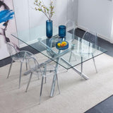 ZUN Modern simple transparent dining chair plastic chair armless crystal chair Nordic creative makeup W1151111199