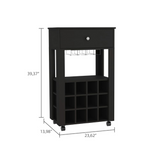 Ambler 1-Drawer 12-Bottle Wine Cabinet Black Wengue B06279976