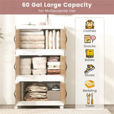 Stackable Storage Boxes Bins with Lockable Casters 25.5" x 16 x 43.5 12927087