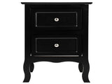 Country Style Two-Tier Night Table Large Size Black 63547397