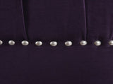 Dawn Tufted Round Ottoman Nailhead Accents, Purple Velvet B2719P238412