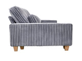 Gray Deep Seat 3-Seater Corduroy Sofa with Brushed Stainless Steel Cup Holders and 3 Decorative 33166004