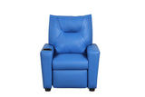 Perline 23"W Blue PVC Fabric Kids Recliner Chair with Cupholder B061P236760