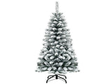 4.5ft Christmas Tree with Snow Flocked Branches - 242 High-Density Tips, Premium PVC, Foldable Metal 30811929