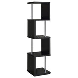 Black and Chrome 4-Tier Bookcase B062P153775