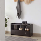 Shoe Entry Bench with Drawer, Shoe Storage Organizer, Red Cocoa B107131283