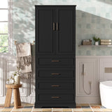 72.2'' Tall Freestanding Bathroom Cabinet with 3 Drawers , Adjustable N729P296769B