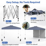 10 X 10 FT Gray Pop up Tent with Wheeled Bag and 1 Sidewall 09507160