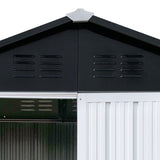 ZUN Outdoor storage sheds 4FTx6FT Apex roof White+Black W1350P147494