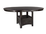 Dark Cherry Finish Counter Height 1pc Dining Table w Extension Leaf and Storage Base Traditional B01167864