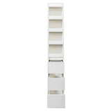 70.87" H Display Storage Cabinet , 4-Tier Shelf, 3 Side Drawers & 4 small display shelves , Modern W331P281202