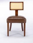 ZUN Heng Ming T back imitation rattan dining chair, PU cushion with adjustable foot cushion, suitable W212132039