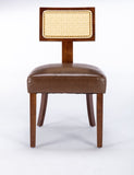 ZUN Heng Ming T back imitation rattan dining chair, PU cushion with adjustable foot cushion, suitable W212132039