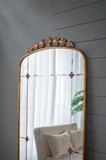 ZUN 76" x 40" Lavish Full Length Mirror, Antique Gold Metal Floor Mirror for Living Room, Bedroom W2078124335
