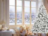 Artificial 4ft Flock Christmas Tree with 350PVC/Hard Needle Mixed Branch Tips,Hinged Premium & 50472990