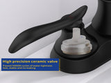 Bathroom Faucet Matt Black with Pop-up Drain & Supply Hoses 2-Handle 360 Degree c Swivel Spout 36251545